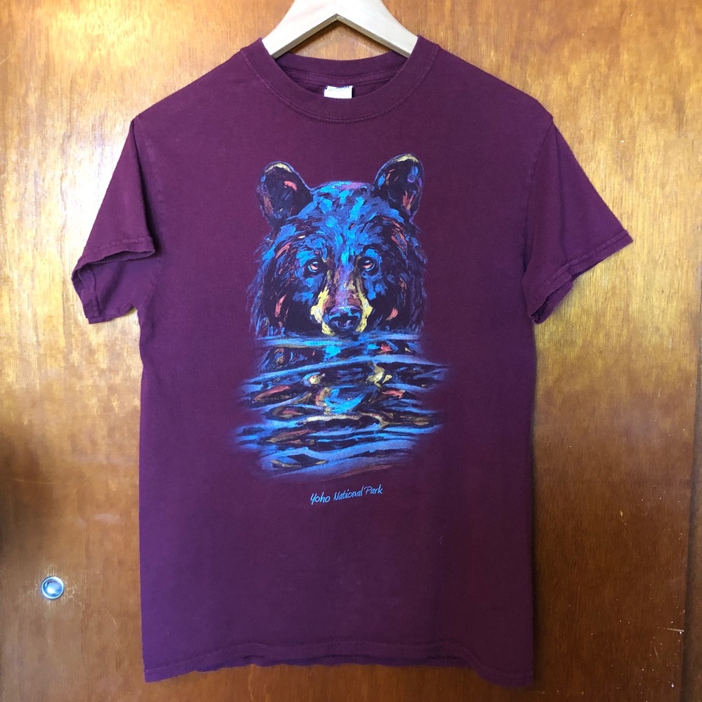 Yoho National Park Vintage Gildan Tee featuring "Very Wet Bear" by Kari Lehr